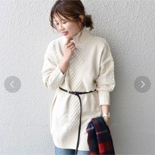 シップスフォーウィメン(SHIPS for women)のkhaju ケーブルニットチュニック(ニット/セーター)