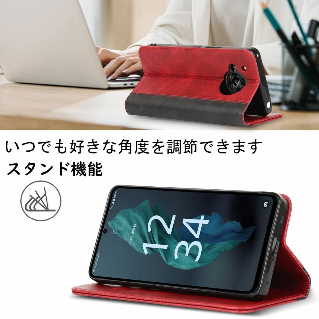 【色: レッド+ブラック】Ｈａｖａｙａ AQUOS R7 ケース アクオス r7 スマホ/家電/カメラのスマホアクセサリー(その他)の商品写真