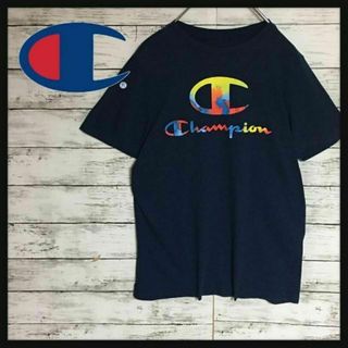 チャンピオン(Champion)の【美品メキシコ製ビンテージ】チャンピオン　半袖プリントTシャツ　紺　D140(Tシャツ(半袖/袖なし))