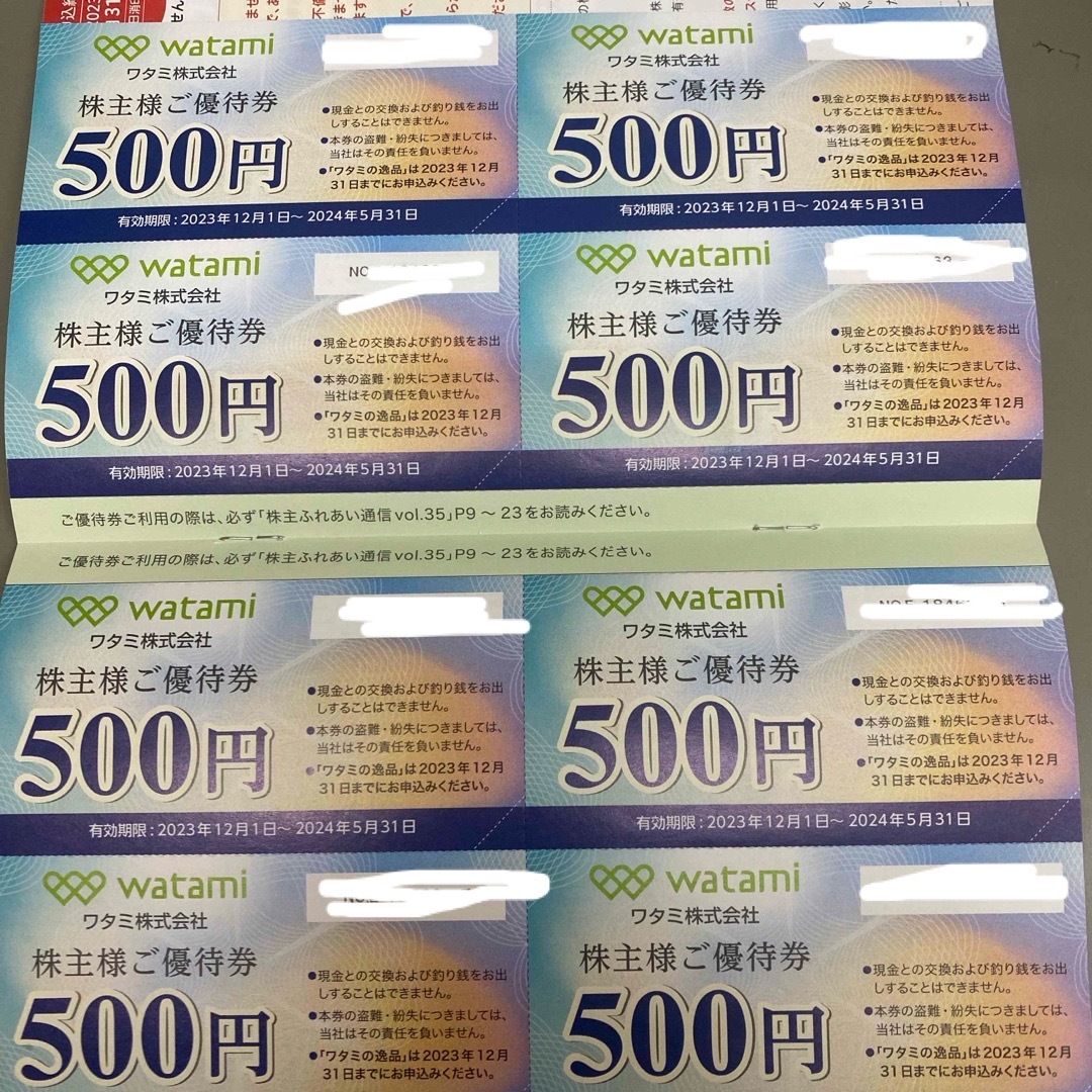 ワタミ　株主優待 チケットの優待券/割引券(レストラン/食事券)の商品写真