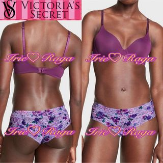 ヴィクトリアズシークレット(Victoria's Secret)の★Victoria's Secret★レースパープル花柄フルバックショーツ★下着(ショーツ)