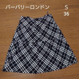 バーバリー(BURBERRY)のバーバリーロンドン　コットンシフォン　スカート　Ｓサイズ(ひざ丈スカート)