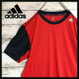 アディダス(adidas)の【希少デザイン】アディダス　プリントロゴ入りTシャツ　レア　美品　薄手Ｆ446(Tシャツ/カットソー(半袖/袖なし))