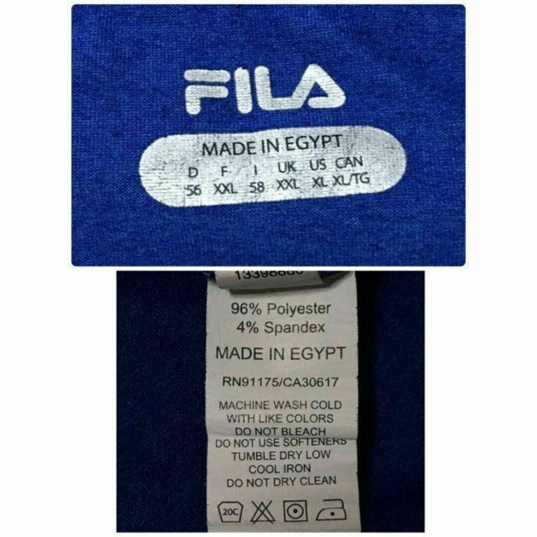 FILA(フィラ)の【美品】フィラ　半袖スポーツプリントTシャツ　人気カラーブルーXL F430 メンズのトップス(Tシャツ/カットソー(半袖/袖なし))の商品写真