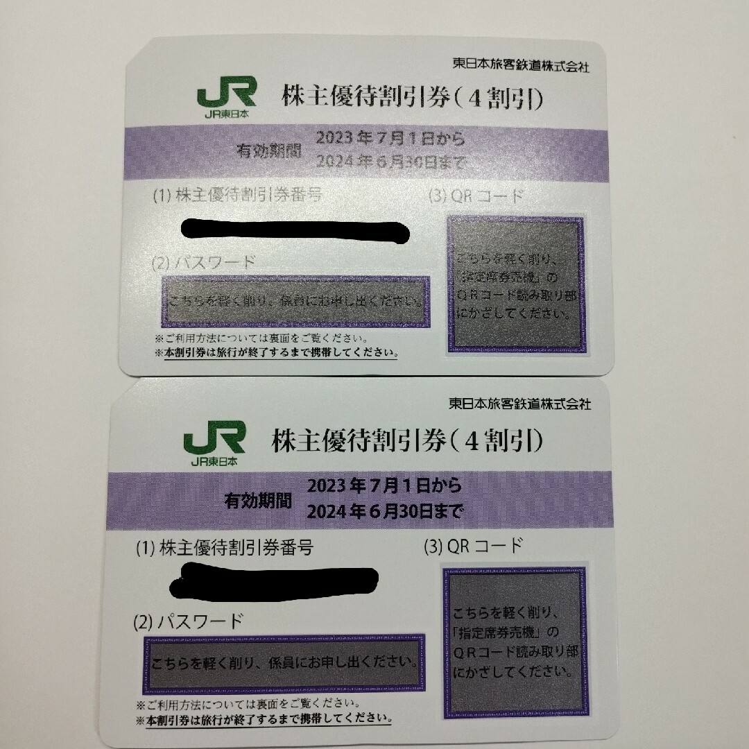 乗車券/交通券JR東日本株主優待割引券（4割引）