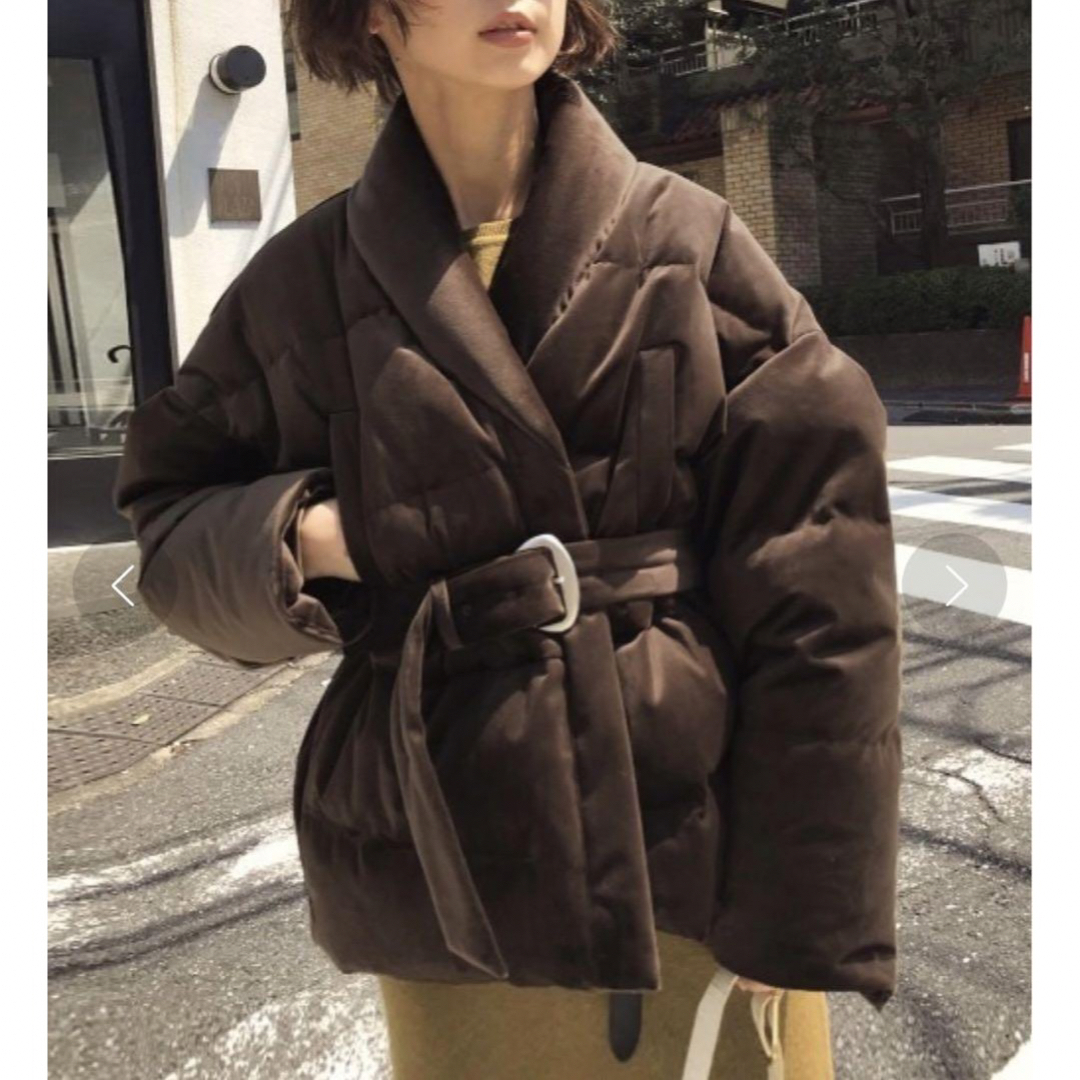 Ameri VINTAGE(アメリヴィンテージ)のAmeri / VELVET DOWN JACKET レディースのジャケット/アウター(ダウンジャケット)の商品写真