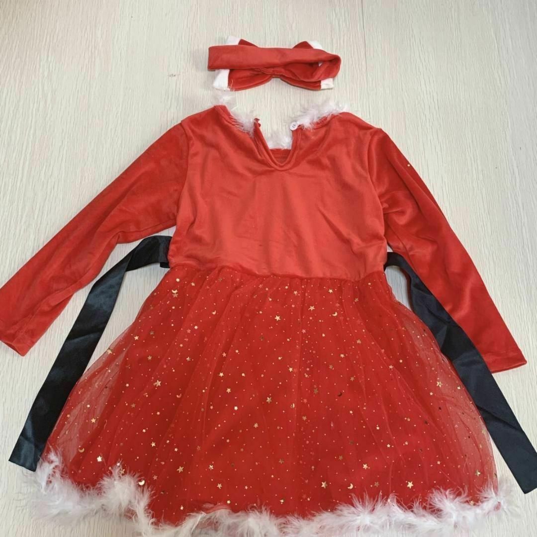 100 キッズ サンタ コスチューム コスプレ クリスマス 女の子 子供 キッズ/ベビー/マタニティのキッズ服女の子用(90cm~)(ワンピース)の商品写真