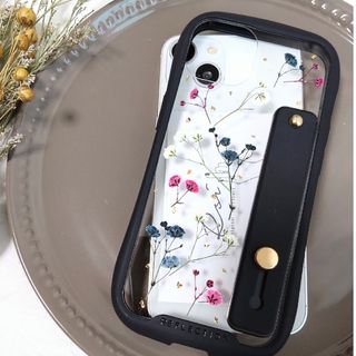 iPhoneケース　スマホケース　ハンドメイド　押し花iPhoneカバー(iPhoneケース)