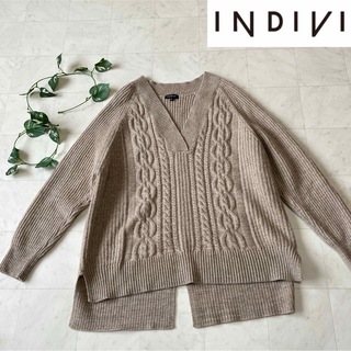 インディヴィ(INDIVI)の★INDVI★インディヴィ カシミヤ入りケーブルニット セーター(ニット/セーター)