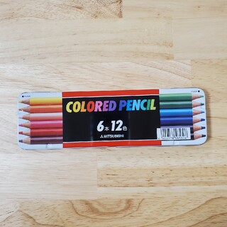 三菱　色鉛筆　512　6本　12色　色えんぴつ(ペン/マーカー)