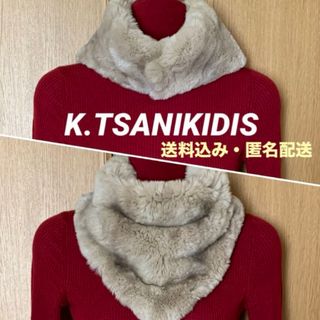 K.TSANIKIDIS ハンドメイド リアルファー ショール マフラー 襟巻き(マフラー/ショール)