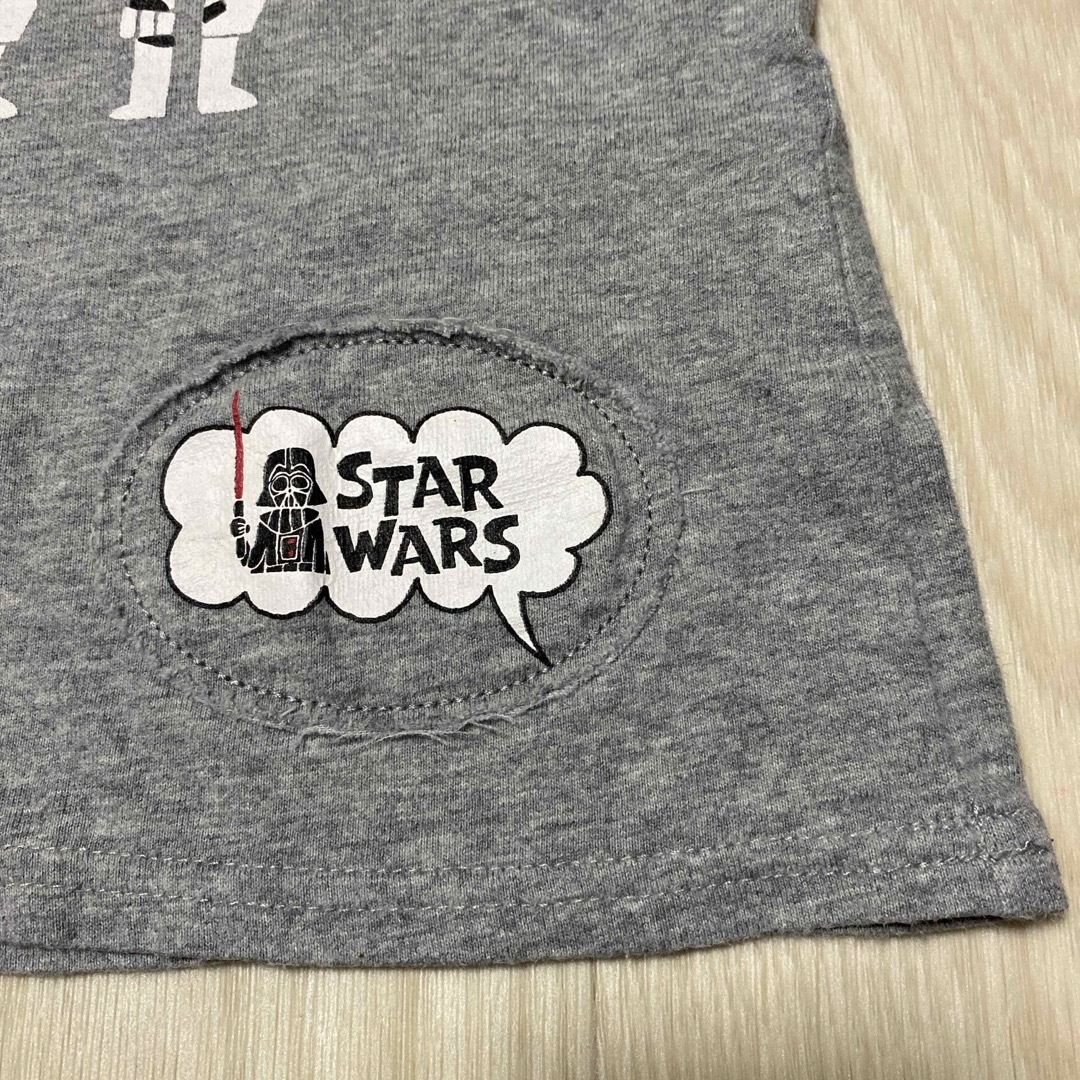 【STAR WARS】ラグランスリーブ長袖Tシャツ／130cm／グレー×カーキ キッズ/ベビー/マタニティのキッズ服男の子用(90cm~)(Tシャツ/カットソー)の商品写真