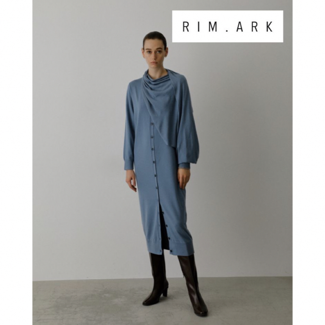 【RIM.ARK】Cross arrange long knit OPcordinate