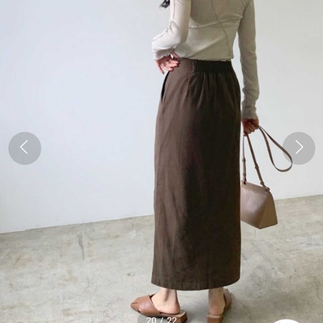 Lian(リアン)のLian  リネンライク ラップスカート  ロングスカート スリットスカート レディースのスカート(ロングスカート)の商品写真