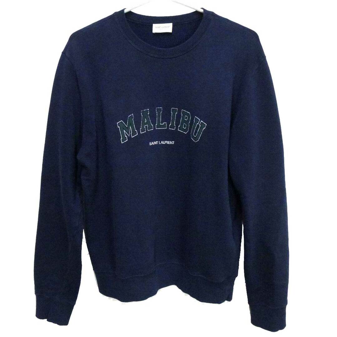 レディースサンローラン スウェット トレーナー MALIBU　ロゴ S ネイビー 603233 レディース Saint Laurent トップス