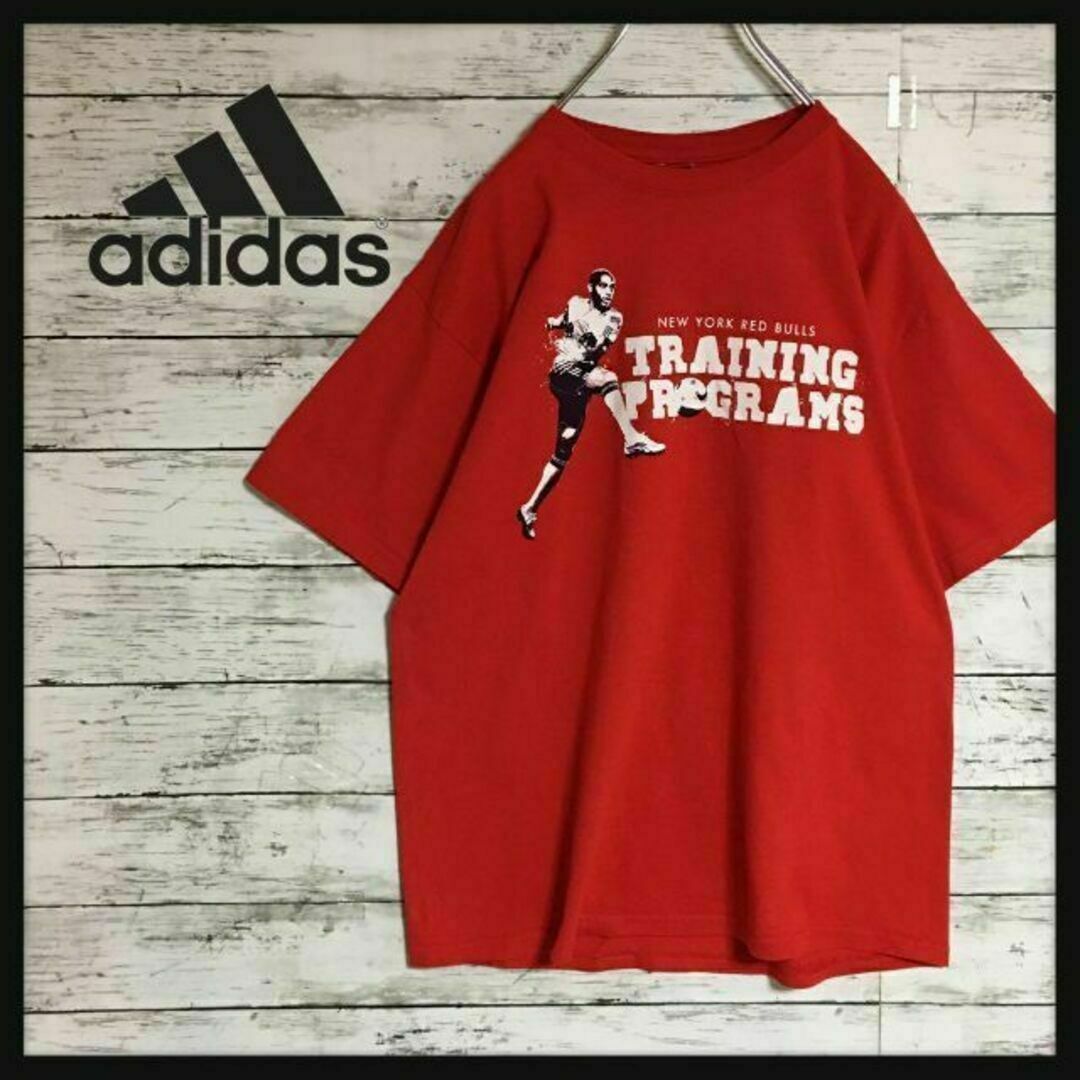 adidas(アディダス)の【レッドブルズ】アディダス　バッグロゴ入りTシャツ サッカー　赤　K305 メンズのトップス(Tシャツ/カットソー(半袖/袖なし))の商品写真