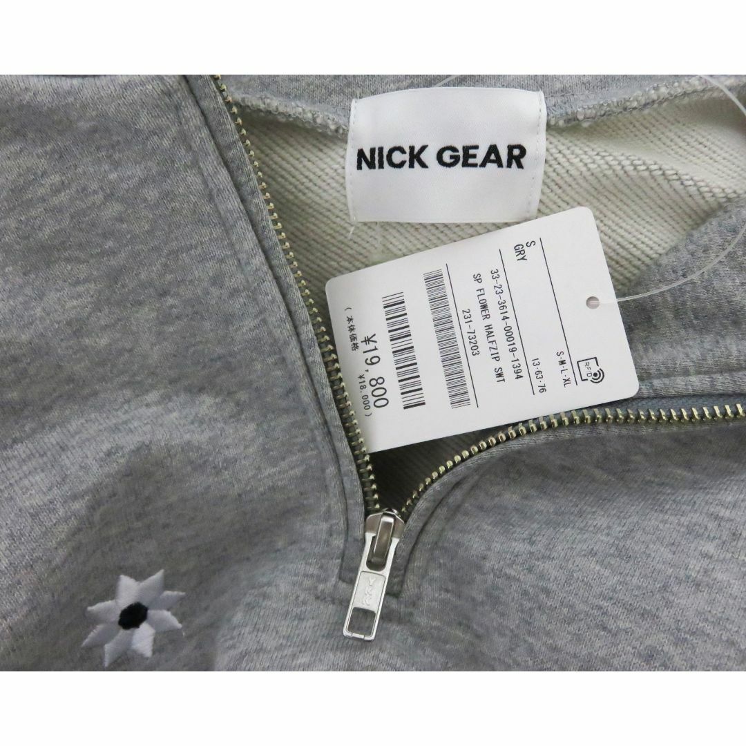 新品 NICK GEAR FLOWER HALFZIP SWEAT L グレーグレー定価