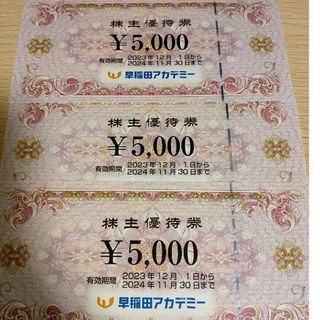 早稲田アカデミー　株主優待15,000円分(その他)