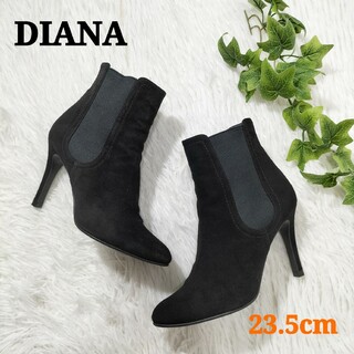 ダイアナ(DIANA)のDIANA ダイアナ ショートブーツ サイドゴア スエード ブラック 23.5(ブーツ)