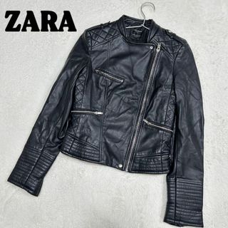 ザラ(ZARA)のZARA  ザラ　ライダース　ジャケット　フェイクレザー　XSサイズ　ショート丈(ライダースジャケット)