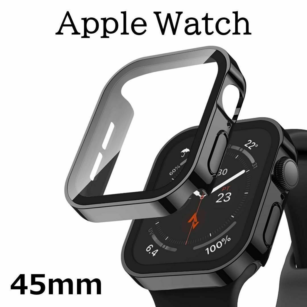 Apple Watch(アップルウォッチ)のApple Watch ケース カバー フラット 45mm ブラック メンズの時計(その他)の商品写真