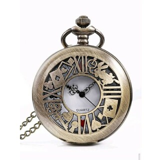 【新品・未使用】懐中時計 不思議の国のアリス アンティーク ブロンズ(腕時計)