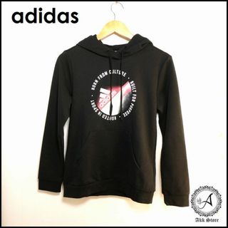 アディダス(adidas)のadidas アディダス レディース トップス パーカー 黒 Lサイズ(パーカー)