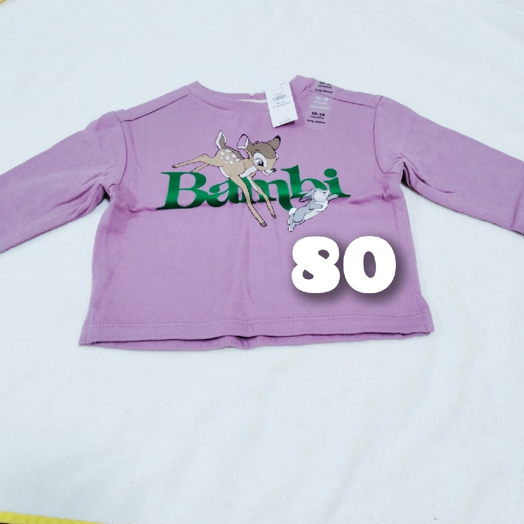 babyGAP(ベビーギャップ)の【新品】バンビ　ロングTシャツ　長袖　ギャップ　80cm  12〜18ヶ月 キッズ/ベビー/マタニティのベビー服(~85cm)(Ｔシャツ)の商品写真