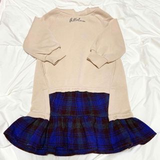 オールオルン(allolun.)のオールオルン　ドッキングパーカーワンピース　ワンピース　裏起毛　長袖　子供服(ワンピース)