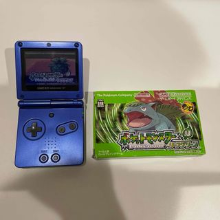 ゲームボーイアドバンス(ゲームボーイアドバンス)の美品！ゲームボーイアドバンスSPアズライトブルー＋ポケモン　リーフグリーン箱付き(携帯用ゲーム機本体)