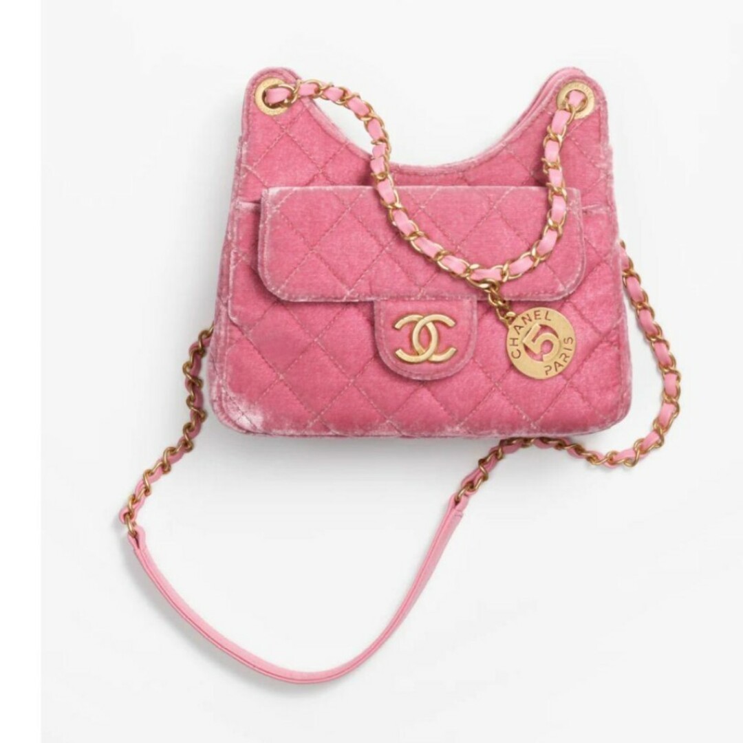 バッグCHANEL????スモールホーボーバッグ新品未使用????ベルベットピンク