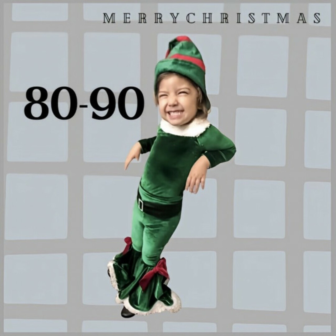 子供服 クリスマス フレアセットアップ 緑 80-90 コスプレ 可愛い 派手 | フリマアプリ ラクマ
