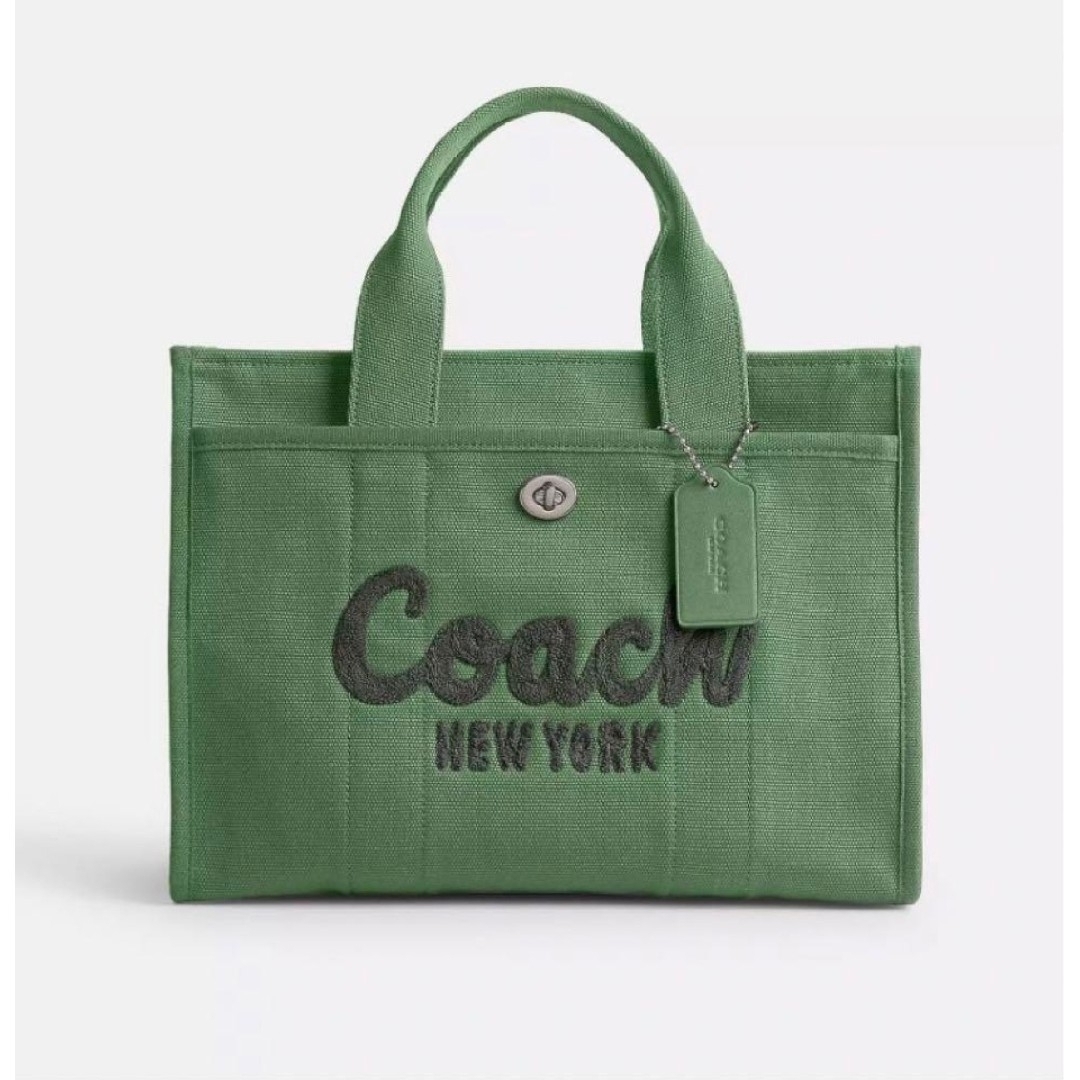 コーチ COACH☆カーゴトートバッグ☆グリーントートバッグ - www