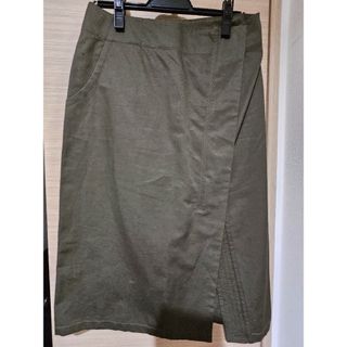 ユニクロ(UNIQLO)の【中古品】ユニクロ プラスJ コットンリネンラップスカート(ひざ丈スカート)