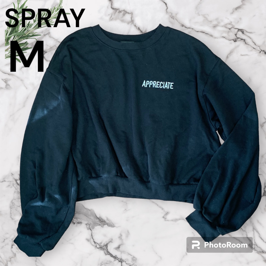 SpRay(スプレイ)の【美品】SPRAY トレーナー 黒 M  レディースのトップス(トレーナー/スウェット)の商品写真