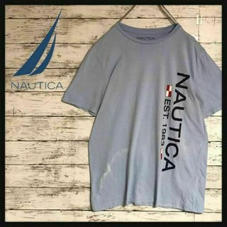 ノーティカ(NAUTICA)の【人気デザイン】ノーティカ　ロゴ入りTシャツ 水色　シンプル　C135(Tシャツ/カットソー(半袖/袖なし))