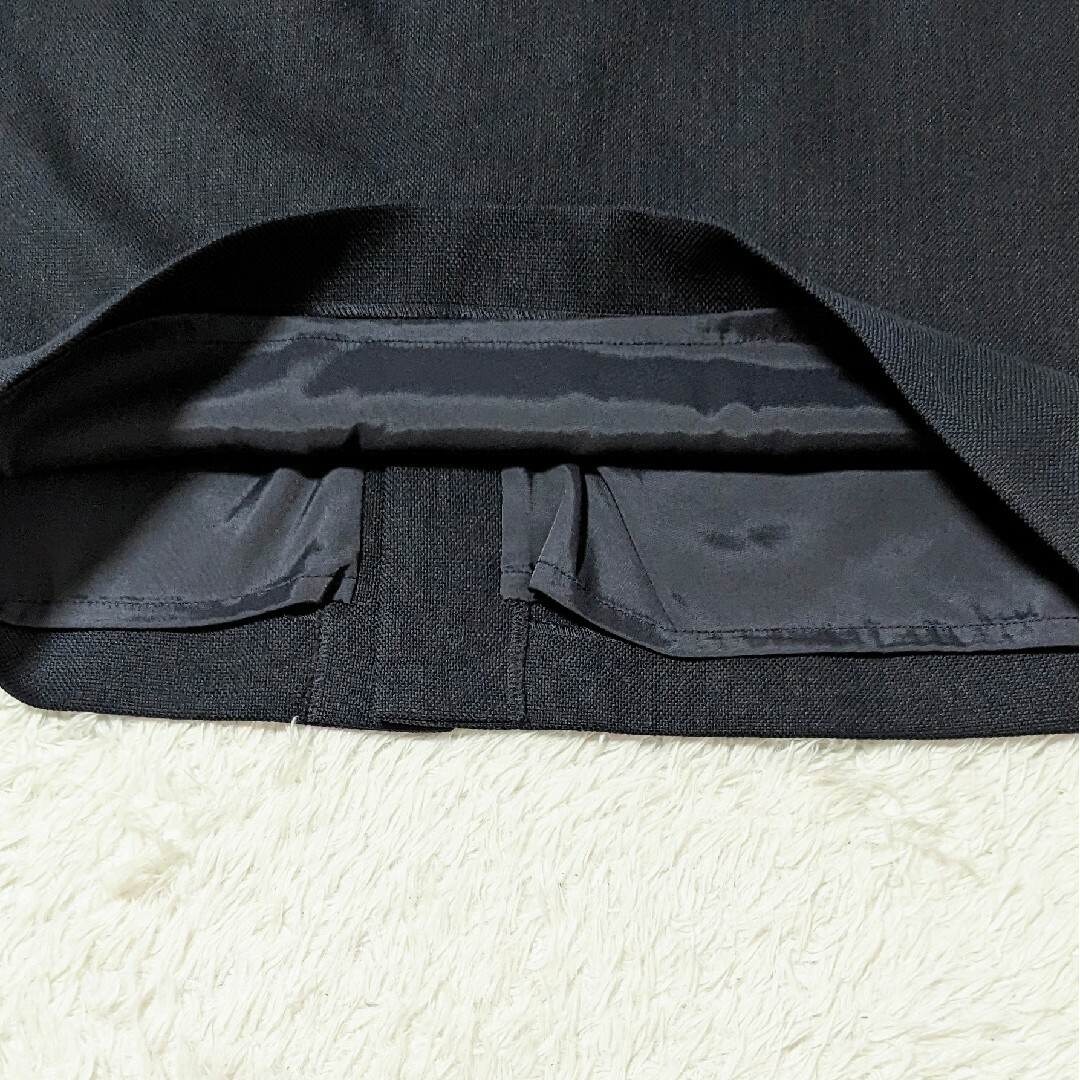 PLST - 未使用級 プラステ スカートスーツ ノーカラー 濃紺 S ママ