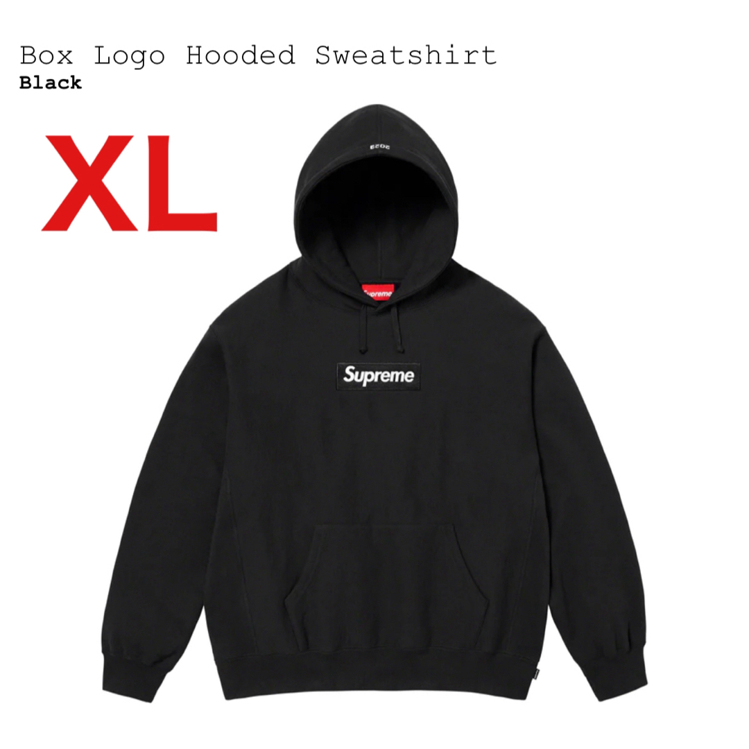 Supreme Box Logo Hooded Sweatshirt XL 黒 - トップス