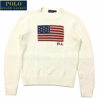 ポロラルフローレン(POLO RALPH LAUREN)の美品 定価26400円 Ｍ ポロ ラルフローレン フラッグ コットン セーター(ニット/セーター)