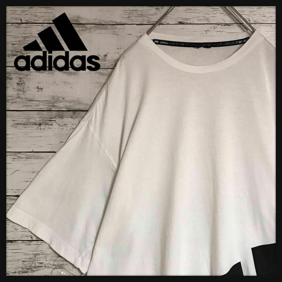 adidas(アディダス)の【希少デザイン】アディダス　サイドデカロゴTシャツ　入手困難　白　F656 メンズのトップス(Tシャツ/カットソー(半袖/袖なし))の商品写真