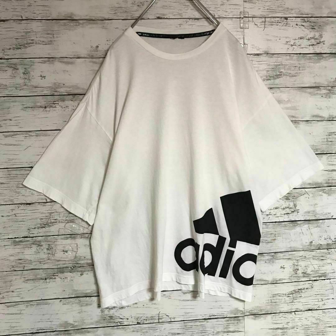 adidas(アディダス)の【希少デザイン】アディダス　サイドデカロゴTシャツ　入手困難　白　F656 メンズのトップス(Tシャツ/カットソー(半袖/袖なし))の商品写真