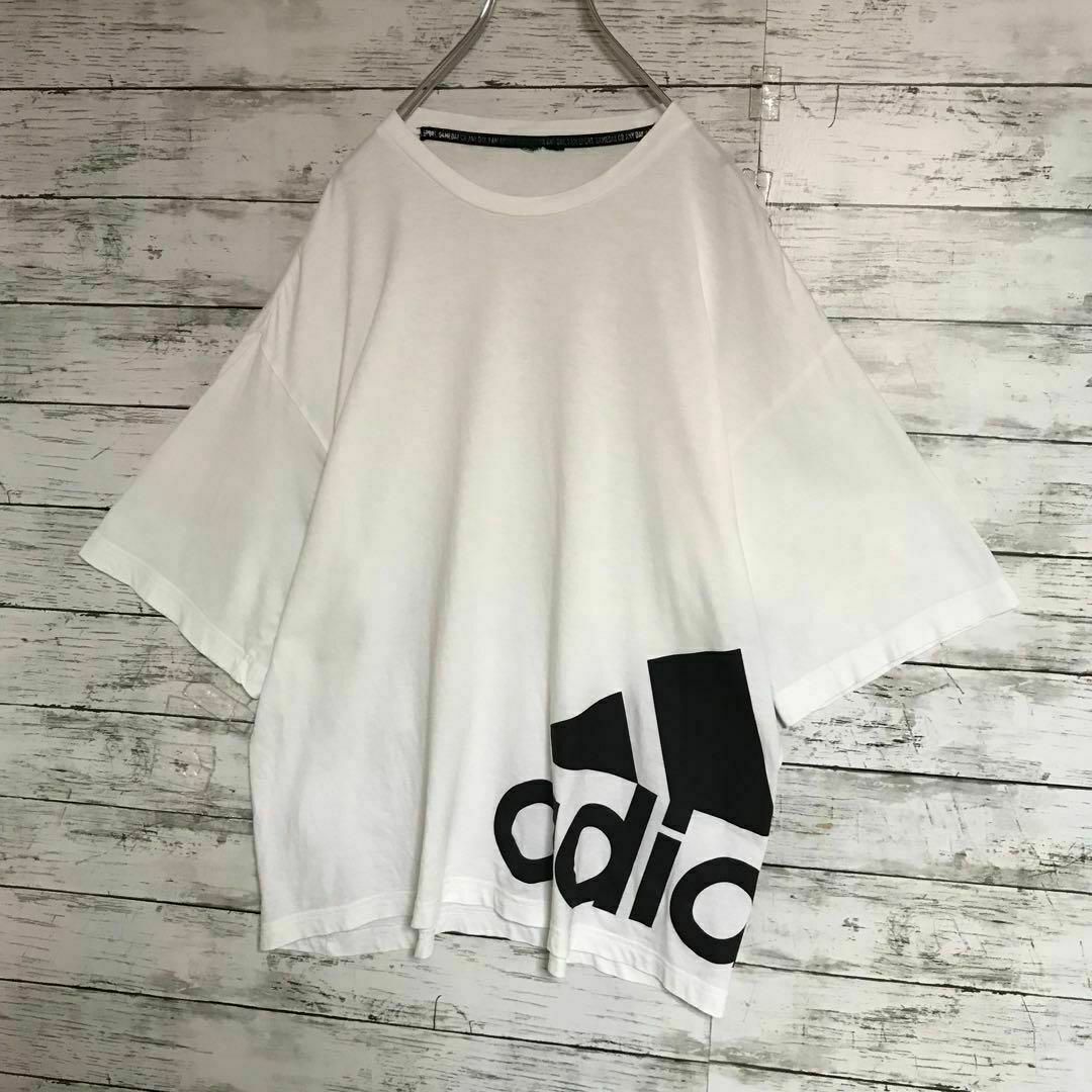 adidas(アディダス)の【希少デザイン】アディダス　サイドデカロゴTシャツ　入手困難　白　F656 メンズのトップス(Tシャツ/カットソー(半袖/袖なし))の商品写真