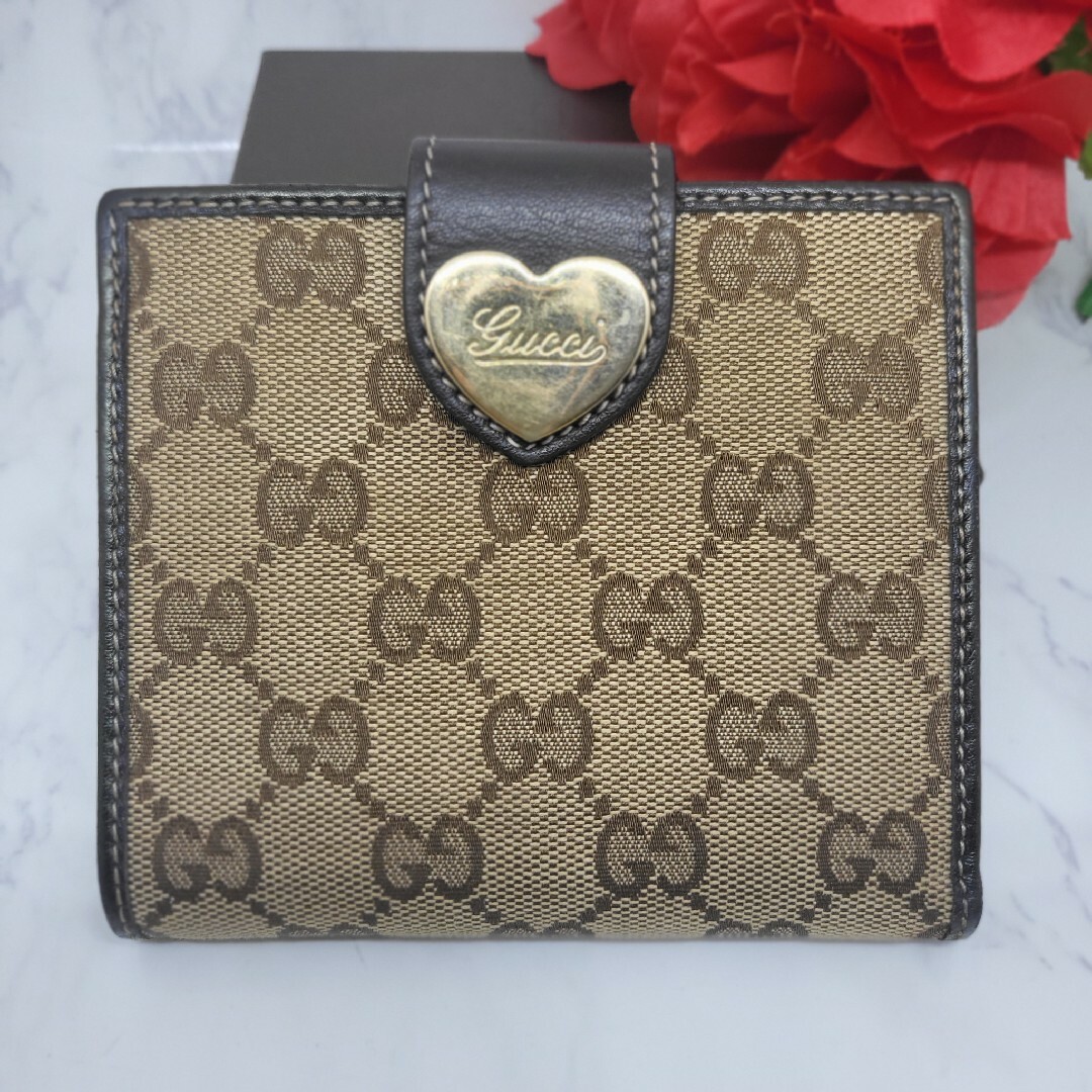 売り出し在庫 【美品】 GUCCI グッチ GG キャンバス 2つ折り財布 財布