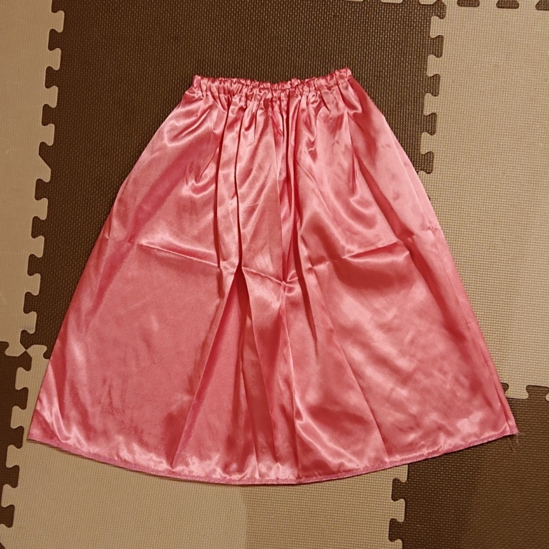 【子供用】衣装 スカート サテンスカート ペチコート ロングスカート ピンク レディースのスカート(その他)の商品写真