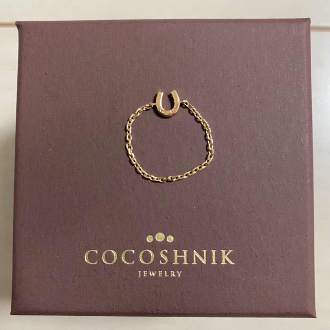 COCOSHNIK(ココシュニック)の【もげ太様専用】ココシュニック　ダイヤモンド馬蹄モチーフチェーンリング レディースのアクセサリー(リング(指輪))の商品写真