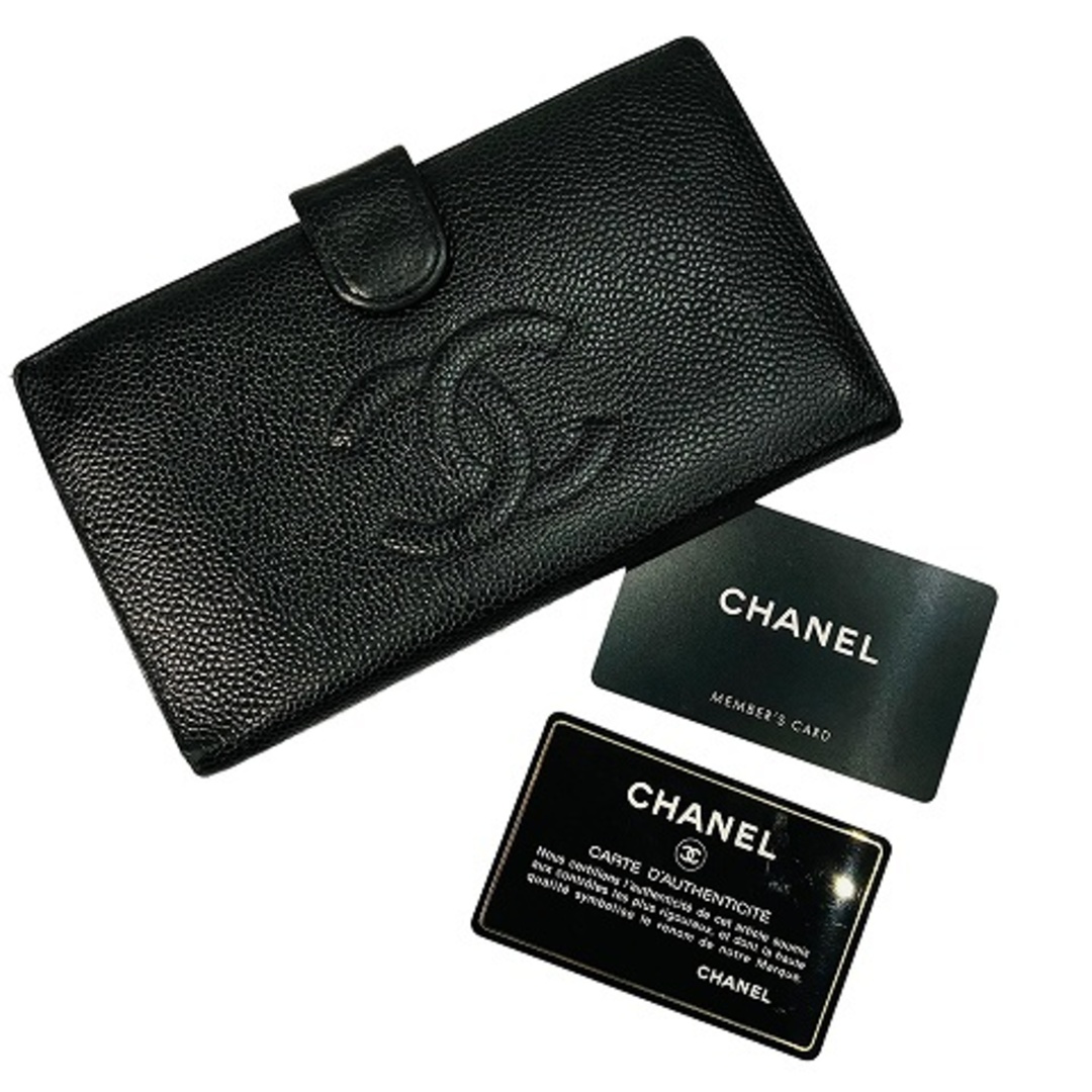 CHANEL(シャネル)のシャネル キャビアスキン ホック長財布 6番台ココマーク ヴィンテージ ギャラ  レディースのファッション小物(財布)の商品写真