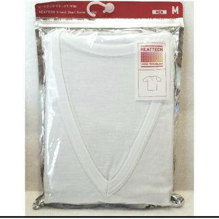 ユニクロ(UNIQLO)の【新品】ユニクロ　ヒートテック　VネックT　半袖　M　白　胸囲88～96cm(Tシャツ/カットソー(半袖/袖なし))