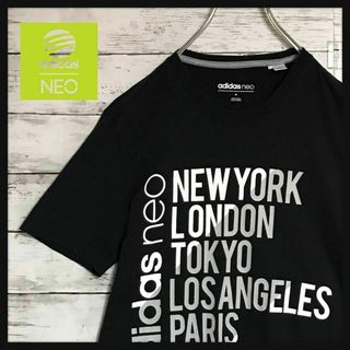 アディダス(adidas)の【入手困難】アディダスネオ　ワールドロゴプリントTシャツ　美品　黒　K540(Tシャツ/カットソー(半袖/袖なし))