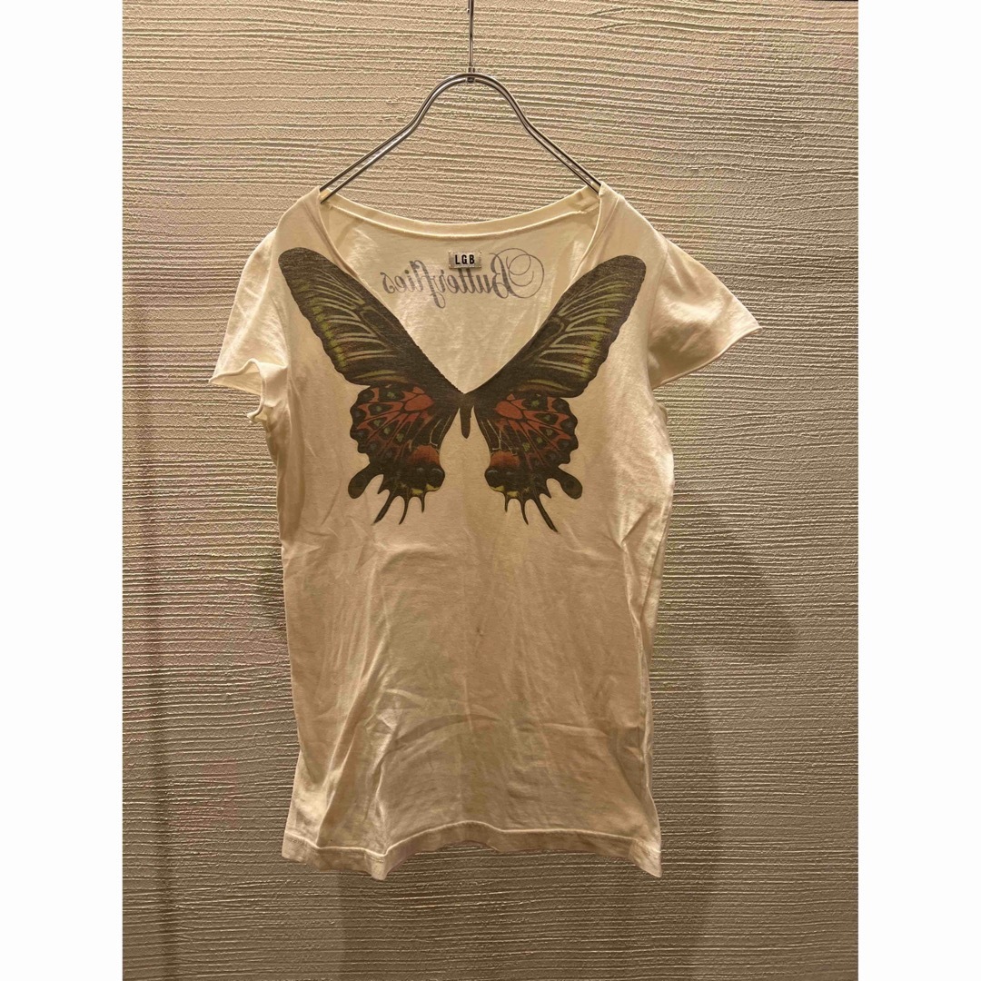 LGB(ルグランブルー)のLGB butterfly t-shirt  00s l.g.b. tシャツ レディースのトップス(Tシャツ(半袖/袖なし))の商品写真