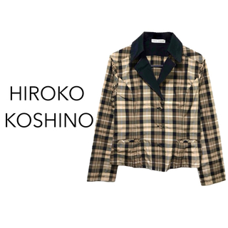 ヒロココシノ(HIROKO KOSHINO)のHIROKO KOSHINO【美品】タータンチェック 長袖 ジャケット(テーラードジャケット)